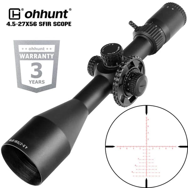 ohhunt 4.5-27X56 SFIR Rifle Scope with Sunshade